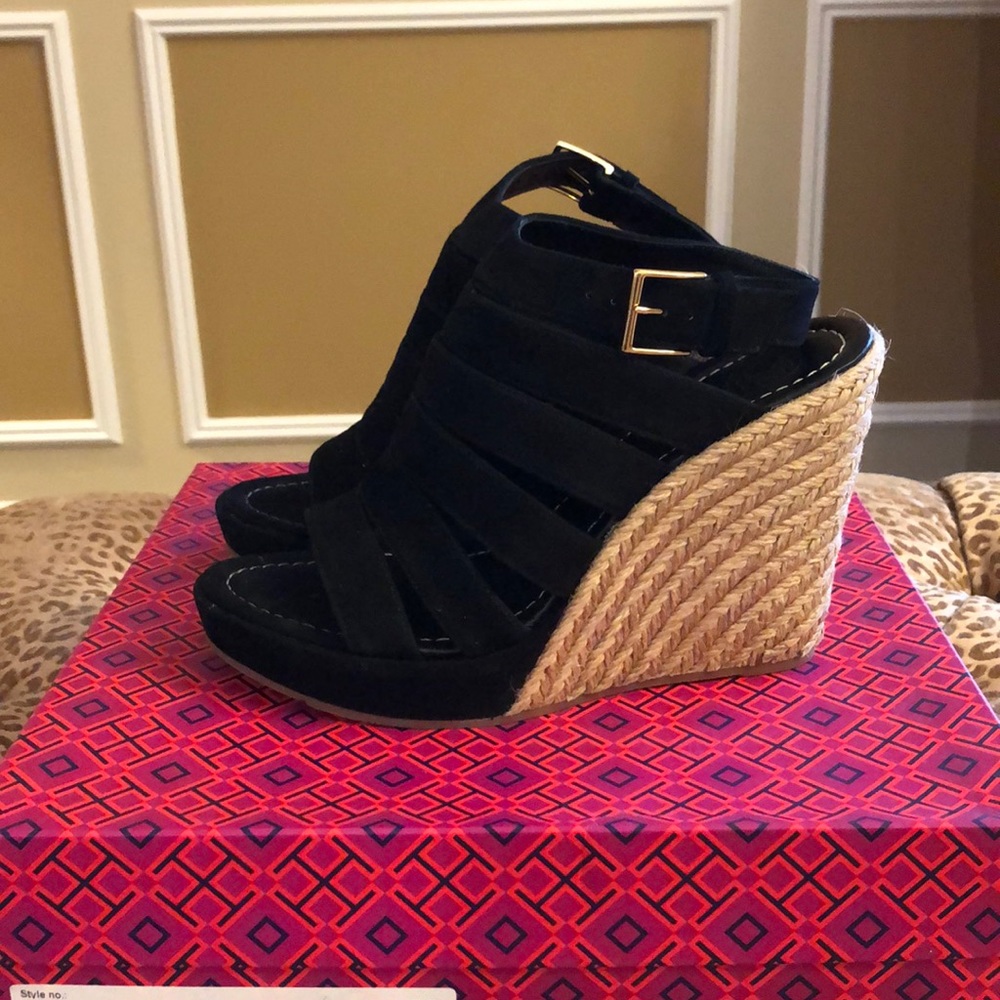 Tory Burch Bailey M-strap Wedge Suede Espadrille